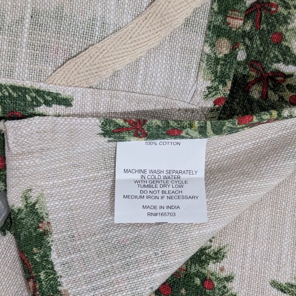 Christmas Tree Embroidered Holiday Towel Set 100%Cotton